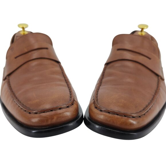 Tods Italy Mens Size 9.5 Light Brown Leather Dress Casual Shoes Penny Loafers - Picture 2 of 11